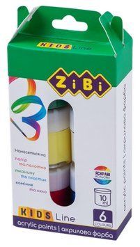 Краски акрил ZiBi Line набор 6 цв. х 10мл (ZB.6660) ZB.6660 фото