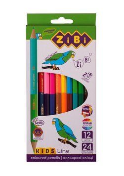 Олівці кольорові ZiBi KIDS Line Double 24 кол 12 шт (ZB.2463) ZB.2463 фото