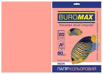 Папір кольоровий А4 Buromax NEON 80гм2 рожевий 20л. (BM.2721520-10) BM.2721520-10 фото
