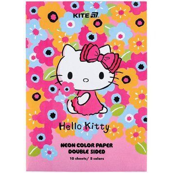 Папір кольоровий неон Kite Hello Kitty А4 (10арк/5кол) (HK24-252-1) HK24-252-1 фото