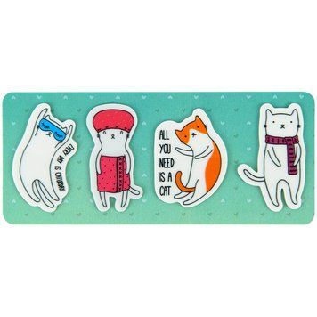 Закладки пластикові Kite Cats 35х50 мм 80 шт (4x20) (K22-479-6) K22-479-6 фото