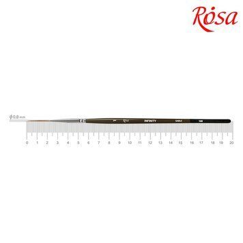 Кисть соболь Rosa Infiniti 128 кругла, лайнер №1 коротка ручка (4823098517092) 4823098517092 фото