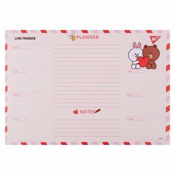Планінг настільний річний Yes Line Friends 52 арк. 30х21 см (252177) 252177 фото