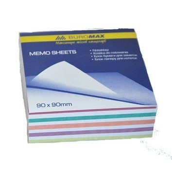 Блок паперу для нотаток непроклеенный Buromax 90х90х30мм асорті кольорів BM.2257 BM.2257 фото