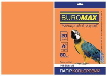 Папір кольоровий А4 Buromax INTENSIV 80 гм2 жовтогарячий 20 л. (BM.2721320-11) BM.2721320-11 фото