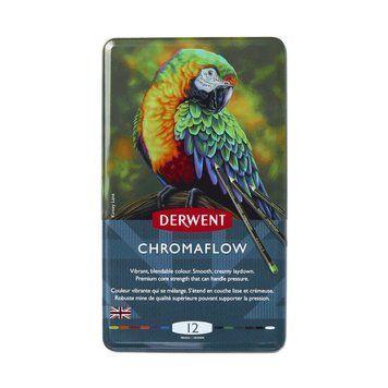 Олівці кольорові Derwent Chromaflow в мет. пеналі 12 кольорів (5028252616119) 5028252616119 фото