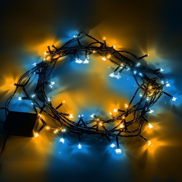 Електрогірлянда Нитка YES! Fun 4,9 м 70 LED, жовто-синя, 8 режимів миготіння (974845) 974845 фото