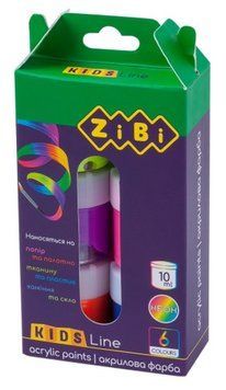 Фарби акрил неонові ZiBi KIDS Line набір 6 цв. х 10 мл (ZB.6661) ZB.6661 фото