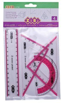 Комплект:лінійка 15см+2угольника+транспортир ZiBi KIDS Line (ZB.5687-10) ZB.5687-10 фото