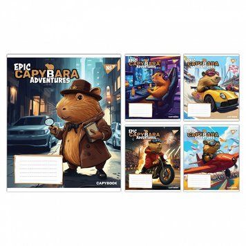 Зошит YES Epic Capybara 18 арк. клітинка мікс дизайнів (767794) 767794 фото