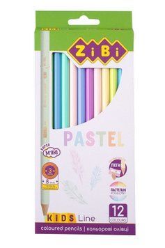 Олівці кольорові ZiBi KIDS LINE PASTEL 12 кольорів (ZB.2470) ZB.2470 фото
