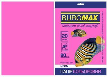 Папір кольоровий А4 Buromax NEON 80гм2 малиновий 20л. (BM.2721520-29) BM.2721520-29 фото