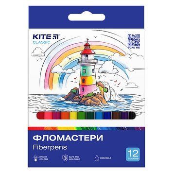 Фломастери Kite Classic 12 кольорів (K-447) K-447 фото