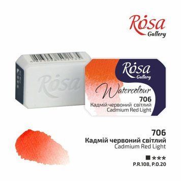 Фарба акварельна ROSA Gallery 2,5 мл кювету кадмій червоний світлий (4823098502005) 4823098502005 фото