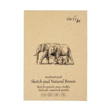 Блокнот-склейка для ескізів SMILTAINIS AUTHENTIC А5 135г/м2 80 арк. коричневий колір (4770644589655) 4770644589655 фото