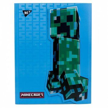 Папка-органайзер із фігурним клапаном на липучці YES Minecraft A4 (492105) 492105 фото