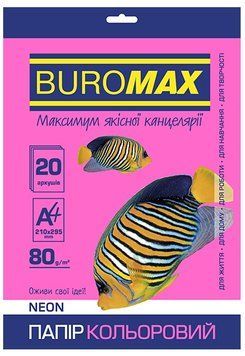 Кольоровий папір Buromax NEON А4 80г/м2 5кол. 20л. (BM.2721520-99) BM.2721520-99 фото