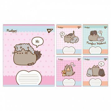 Зошит YES Pusheen Weekend 12 арк. коса лінія мікс дизайнів (767609) 767609 фото
