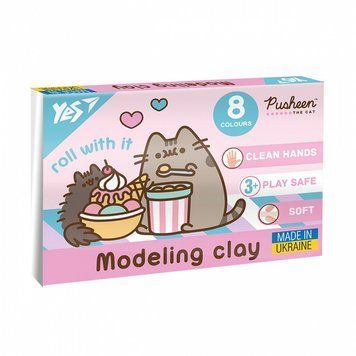 Пластилін YES Pusheen 8 кольорів 160г (540657) 540657 фото