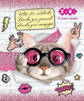 Папка для зошитів ZiBi CUTE CAT картонна B5+ на гумці (ZB.14983) ZB.14983 фото