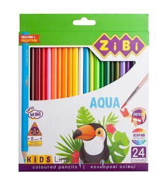 Олівці кольорові акварельні ZiBi KIDS Line АКВАРЕЛЬ 24 кольори (ZB.2476) ZB.2476 фото