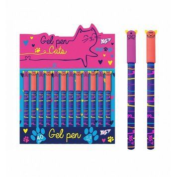 Ручка гелевая Yes Cats синий mix 2 дизайна 0,5мм (411917) 411917 фото