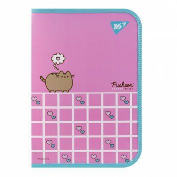 Папка факультативна пласт. на блискавці Yes Pusheen. Hearts А4 (492222) 492222 фото