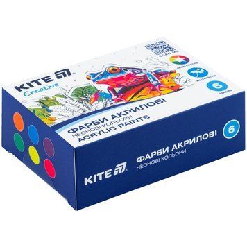 Фарби акрилові неонові Kite Creative 6 кольорів 20 мл (K-274) K-274 фото