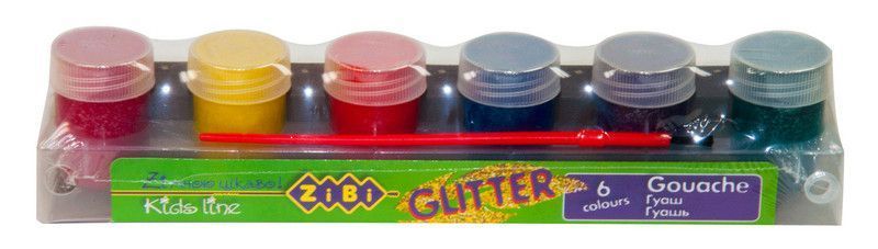 Фарби гуашеві ZiBi GLITTER 6цвх20мл (ZB.6691) ZB.6691 фото