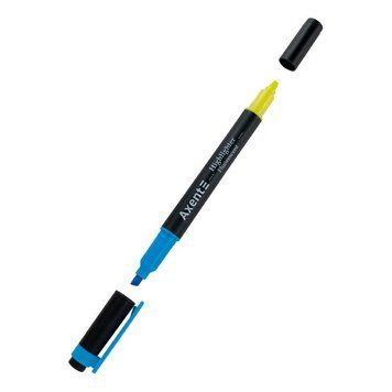 Маркер для тексту подвійний Axent Highlighter Dual 2-4 мм клиноп. блакитн.+жовт. (2534-02-A) 2534-02-A фото
