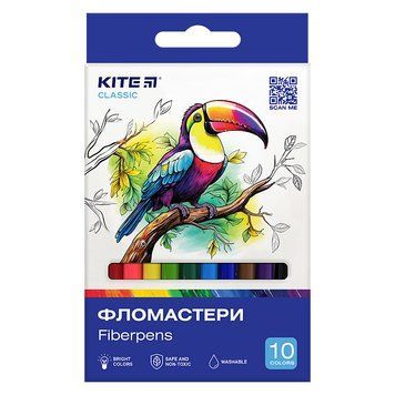 Фломастери Kite Classic 10 кольорів (K-455) K-455 фото