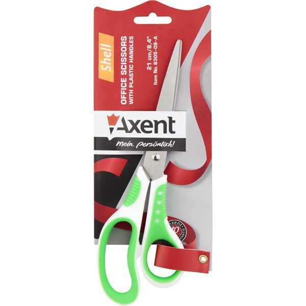 Ножиці Axent Shell 21 см канцелярські резручки біло-блакитні 6305-09-A 6305-09-A фото