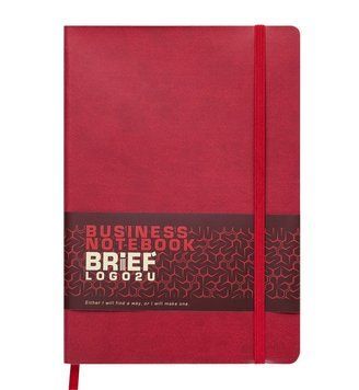 Записна книга блокнот Buromax BRIEF LOGO2U А5 мистецтв. шкіра 96арк. клітка червоний BM.295104-05 BM.295104-05 фото