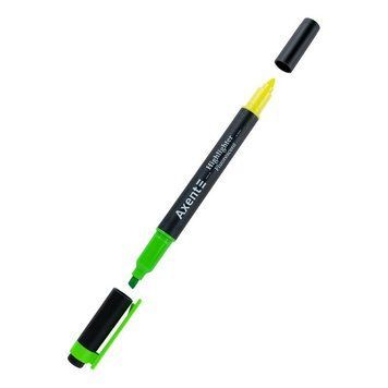 Маркер для тексту подвійний Axent Highlighter Dual 2-4 мм клиноп. зелений+жовт. (2534-04-A) 2534-04-A фото