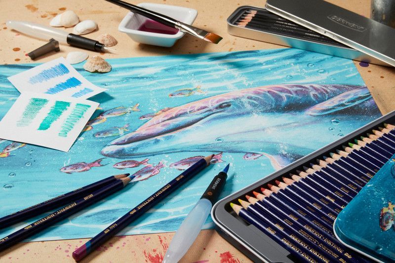 Набір чорнильних олівців Inktense, 24 кол., В метал. коробці, Derwent 5028252187046 фото