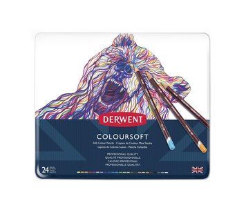 Олівці кольорові Derwent Coloursoft 24шт в метал.пеналі (5028252188937) 5028252188937 фото