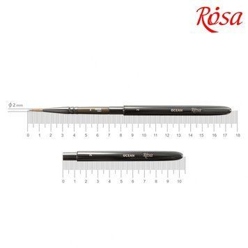 Кисть соболь Rosa Travel Brush Ocean 168 кругла №2 коротка ручка (4823098516897) 4823098516897 фото