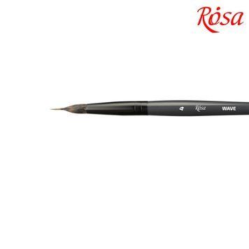 Кисть мікс білка, соболь Rosa Wave 148 кругла, лайнер №4 коротка ручка (4823098516811) 4823098516811 фото