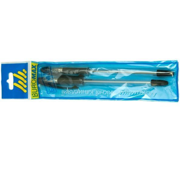 Ручка масляна Buromax MaxOFFICE чорний 2штуки блістер 0,7 мм (BM.8352-02-2) BM.8352-02-2 фото