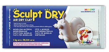 Маса для моделювання, біла, самозастигаюча 500 р. Sculpt Dry MUNGYO 8804819065418 фото