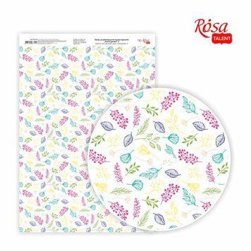 Папір дизайнерський одностороння "Floral garden" 2, 21х29,7 см, глянсовий, 250 г/м2, ROSA TALENT 4823100087124 фото