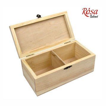 Шкатулка дерев'яна з замком Rosa 20х10х8см 2 клітинки (4820149904993) 4820149904993 фото