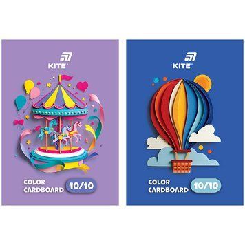 Картон кольоровий односторонній Kite А5 10 аркушів слайдер (K26-1257) K26-1257 фото