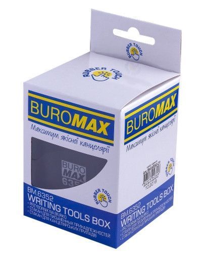 Пластиковий Стакан для канц. приладдя Buromax RUBBER TOUCH чорний (BM.6352-01) BM.6352-01 фото