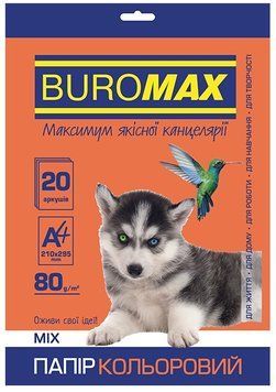 Кольоровий папір Buromax PASTEL+INTENSIV А4 80г/м2 10кол. 20л. (BM.2721620-99) BM.2721620-99 фото