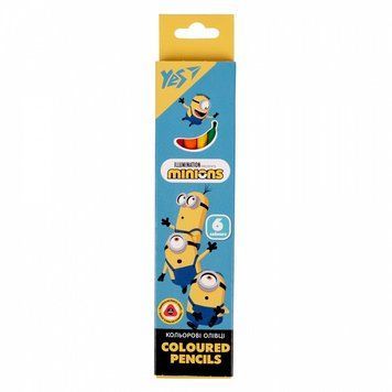Олівці кольорові YES Minions 6 кольорів (290711) 290711 фото