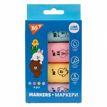 Набір маркерів для тексту YES Line Friends 4 шт (390711) 390711 фото