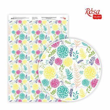 Папір дизайнерський одностороння "Floral garden" 3, 21х29,7 см, глянсовий, 250 г/м2, ROSA TALENT 4823100087131 фото