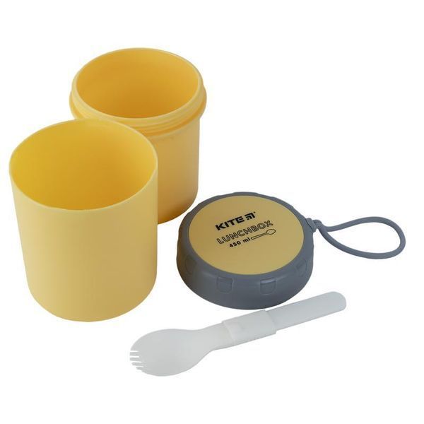 Ланчбокс круглий Kite 450 мл жовтий (K23-187-1) K23-187-1 фото