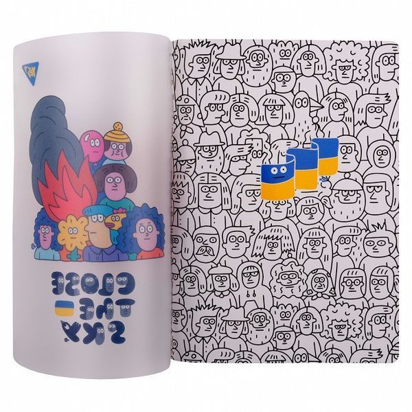 Записна книга блокнот YES Stand with Ukraine А5 70 аркушів клітинка пласт. обкладинка (681858) 681858 фото
